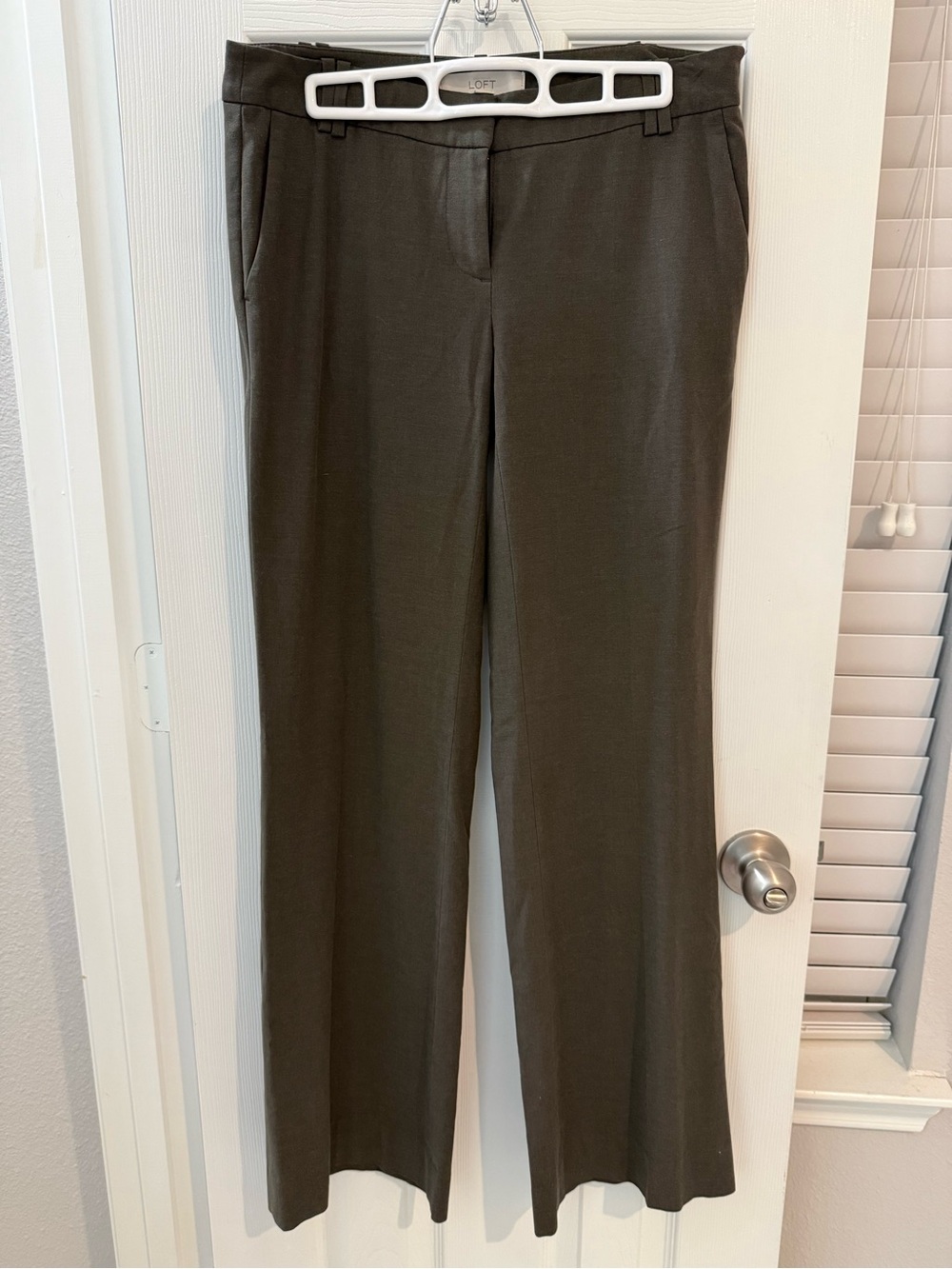 LOFT Olive Wide-Leg Dress Pants